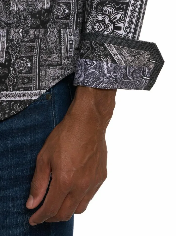 Men Robert Graham Button Down Shirts Locarno Long Sleeve Button Down Shirt Black
