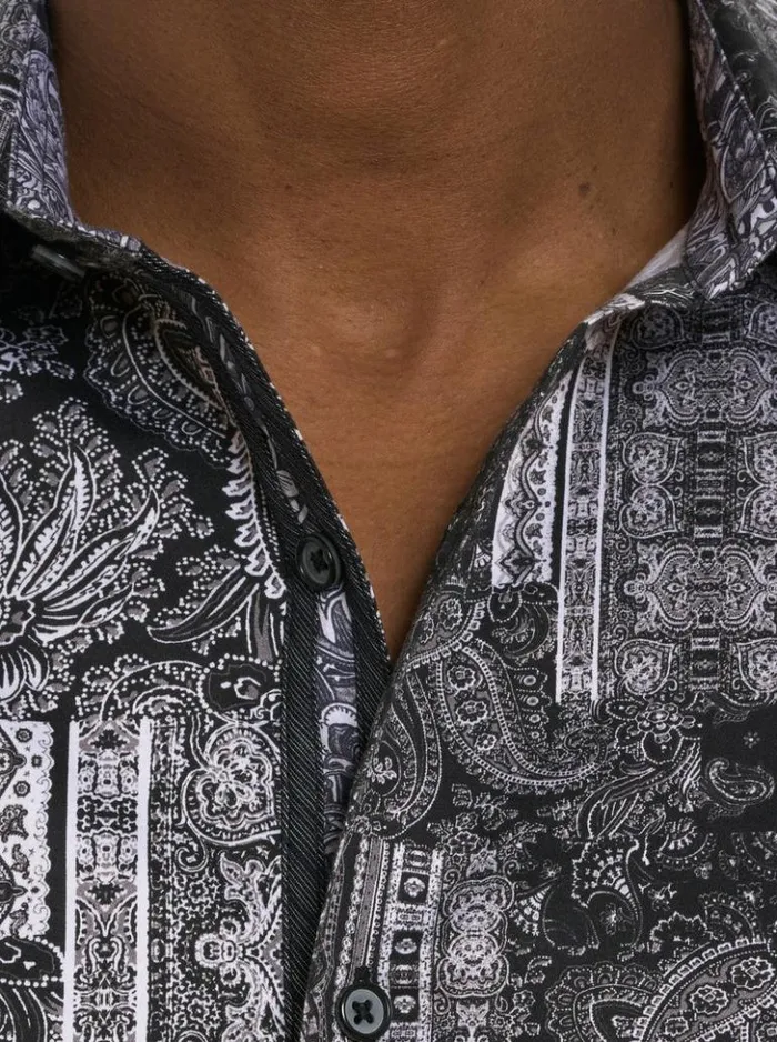 Men Robert Graham Button Down Shirts Locarno Long Sleeve Button Down Shirt Black