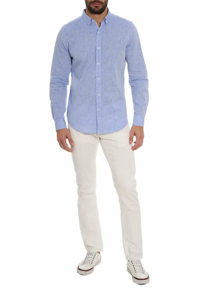 Men Robert Graham Button Down Shirts Palmer Long Sleeve Button Down Shirt Blue