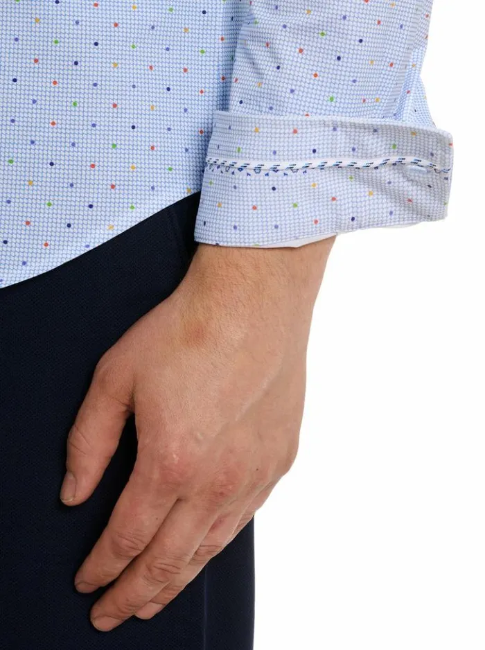 Men Robert Graham Button Down Shirts Ren Motion Long Sleeve Knit Shirt Multi