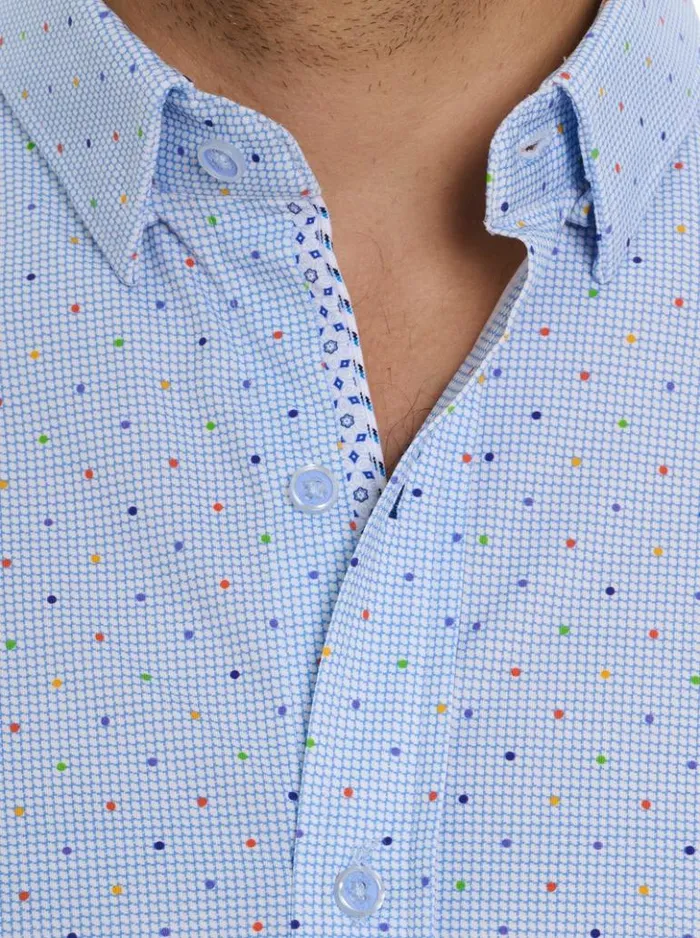 Men Robert Graham Button Down Shirts Ren Motion Long Sleeve Knit Shirt Multi
