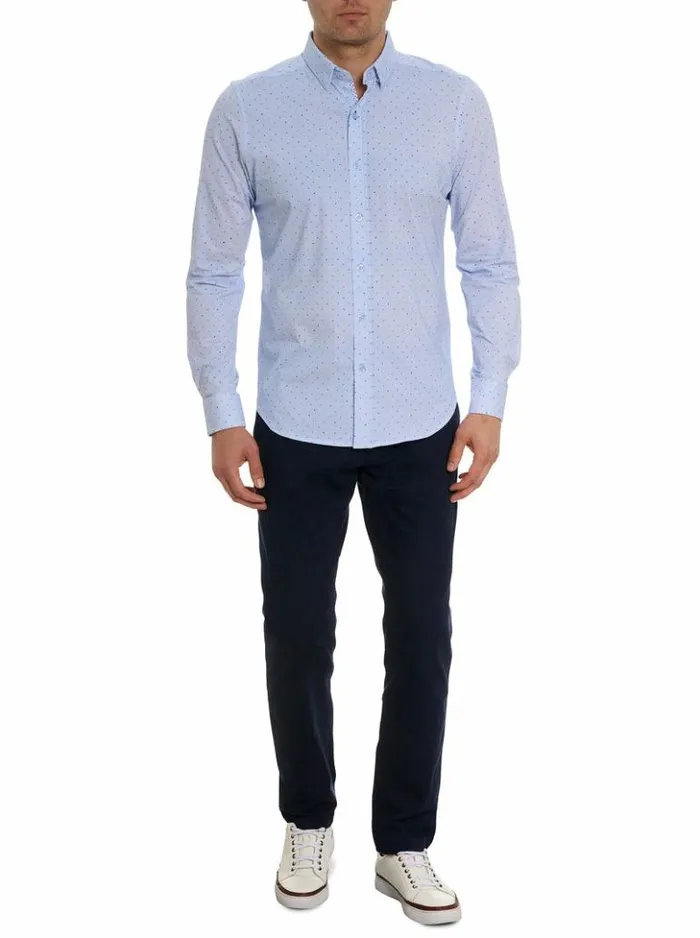 Men Robert Graham Button Down Shirts Ren Motion Long Sleeve Knit Shirt Multi