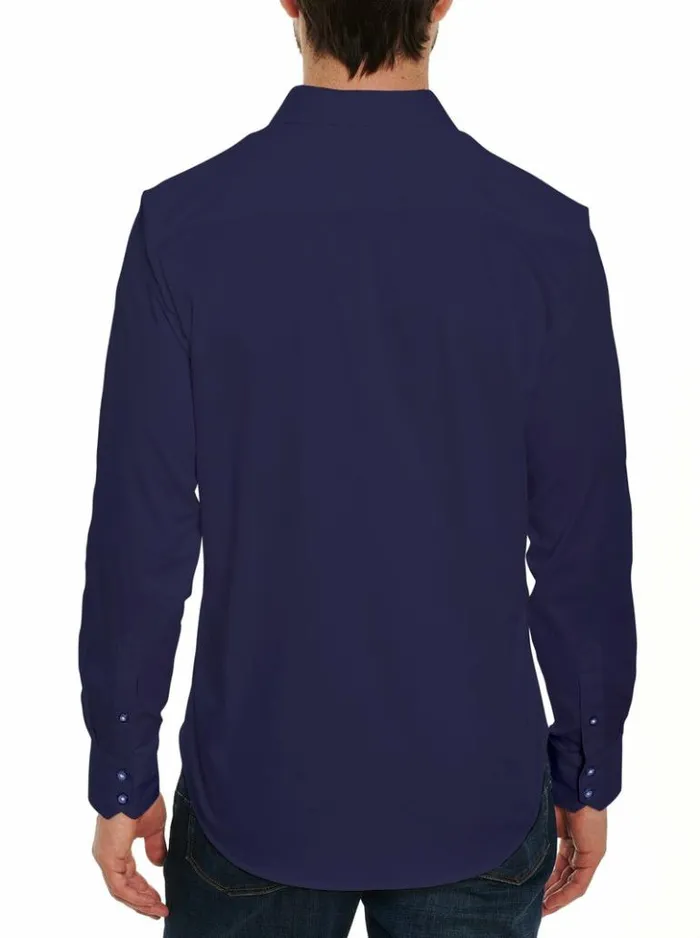 Men Robert Graham Button Down Shirts Righteous 2 Long Sleeve Button Down Shirt Navy