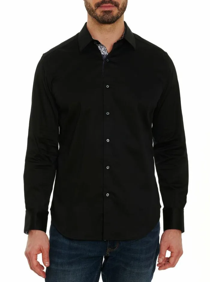 Men Robert Graham Button Down Shirts Righteous 2 Long Sleeve Button Down Shirt Navy