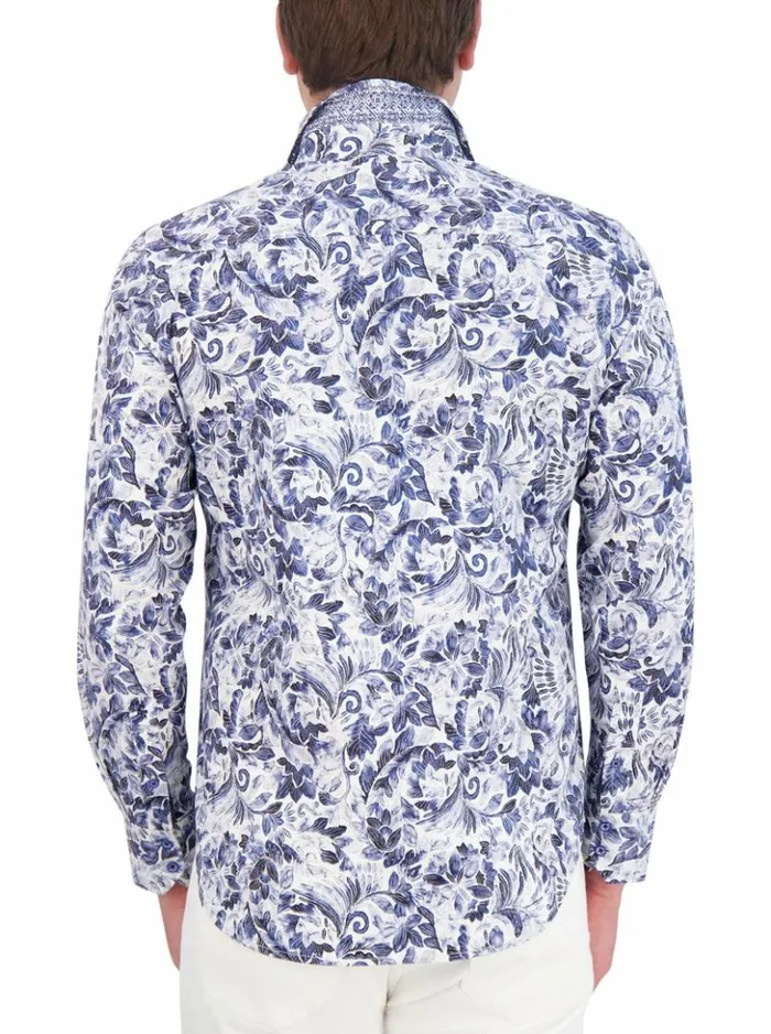Men Robert Graham Button Down Shirts Santa Cruz Long Sleeve Button Down Shirt Blue