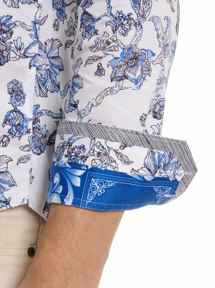 Men Robert Graham Button Down Shirts Sea Bloom Long Sleeve Button Down Shirt Classic