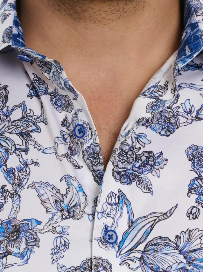 Men Robert Graham Button Down Shirts Sea Bloom Long Sleeve Button Down Shirt Classic