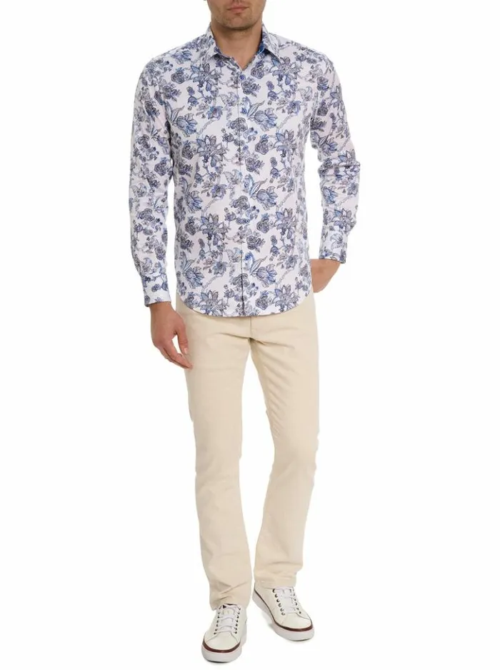 Men Robert Graham Button Down Shirts Sea Bloom Long Sleeve Button Down Shirt Classic