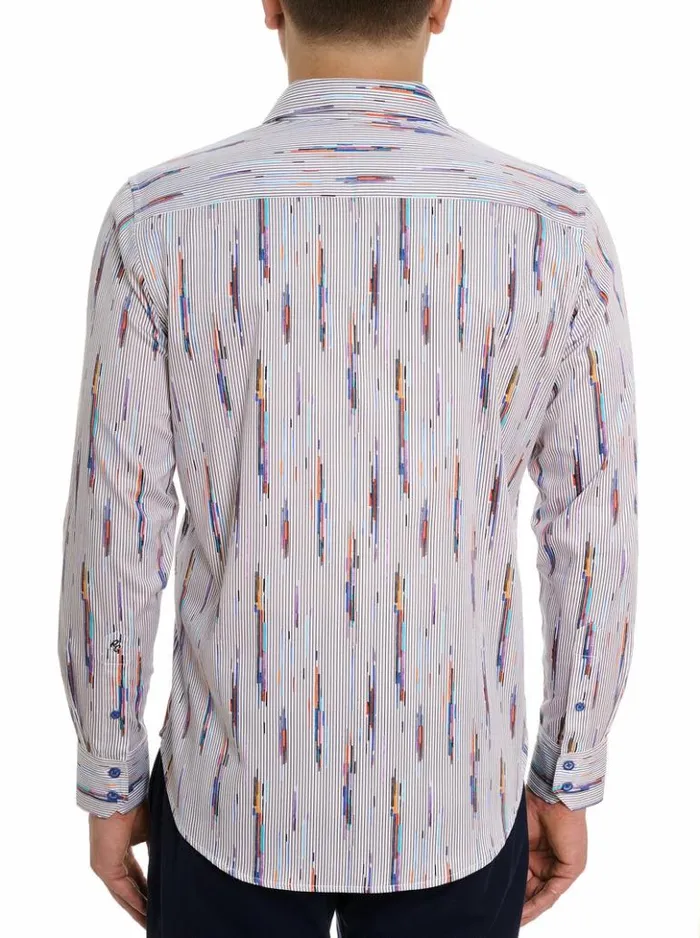 Men Robert Graham Button Down Shirts Shipping Lines Long Sleeve Button Down Shirt Multi