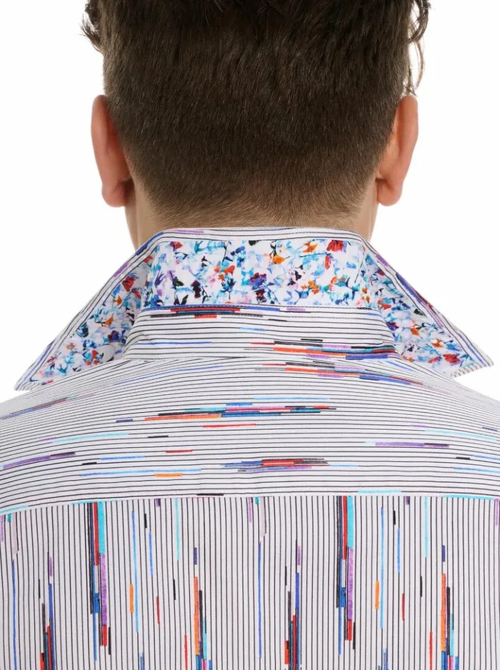 Men Robert Graham Button Down Shirts Shipping Lines Long Sleeve Button Down Shirt Multi