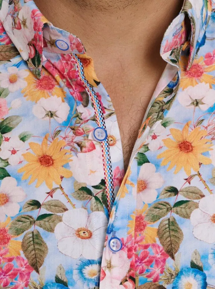 Men Robert Graham Button Down Shirts Taton Short Sleeve Button Down Shirt Multi