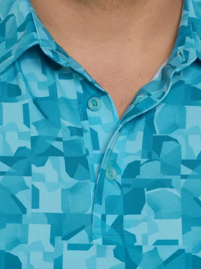 Men Robert Graham Polos and TShirts Davos Performance Polo Teal