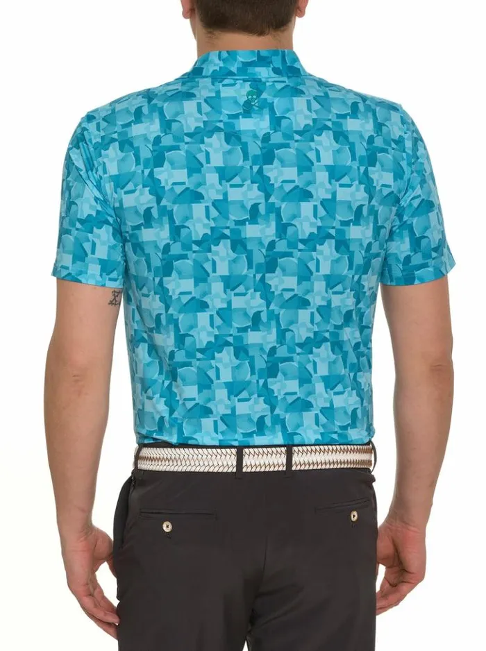 Men Robert Graham Polos and TShirts Davos Performance Polo Teal