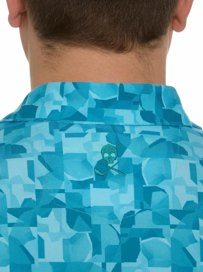 Men Robert Graham Polos and TShirts Davos Performance Polo Teal