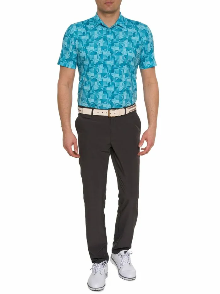 Men Robert Graham Polos and TShirts Davos Performance Polo Teal