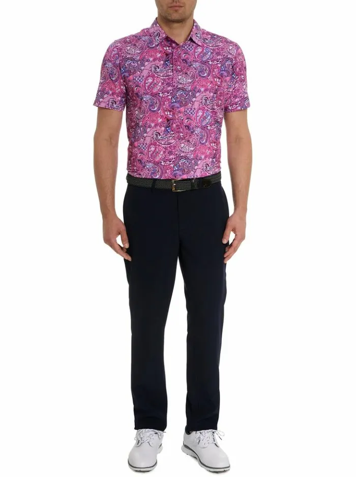 Men Robert Graham Polos and TShirts Golden Paisley Polo Mauve