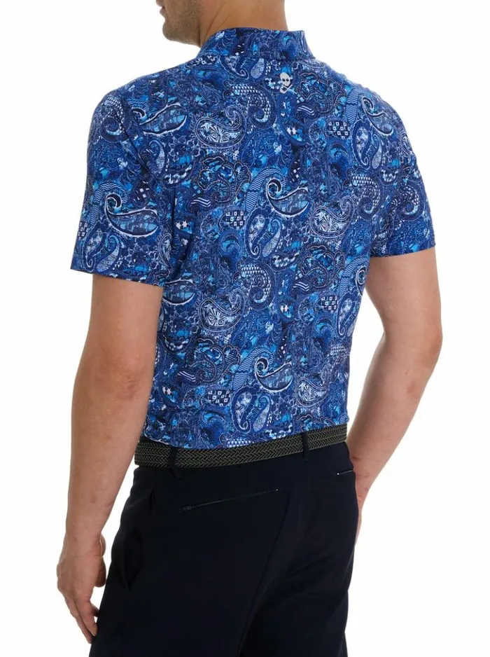 Men Robert Graham Polos and TShirts Golden Paisley Polo Mauve