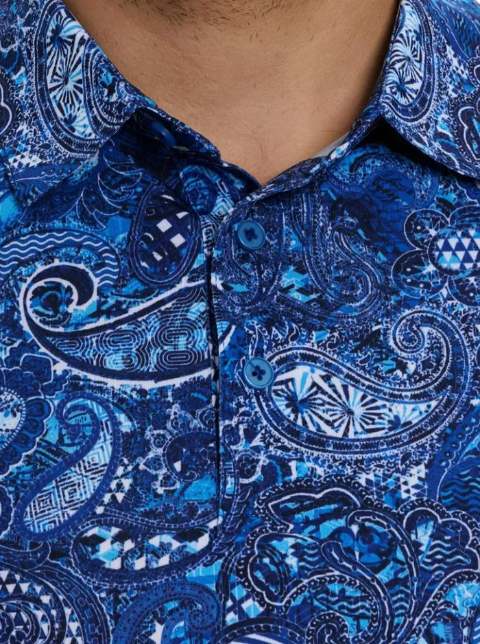 Men Robert Graham Polos and TShirts Golden Paisley Polo Mauve