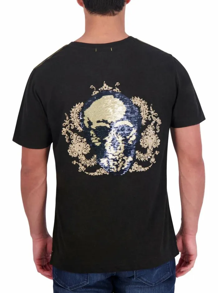 Men Robert Graham Polos and TShirts Limited Edition Neil Sequin Skull TShirt Black Men Robert Graham Polos and TShirts Limited Edition Neil Sequin Skull TShirt Black