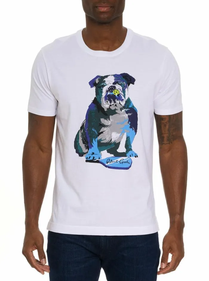 Men Robert Graham Polos and TShirts Pickle Graham TShirt White