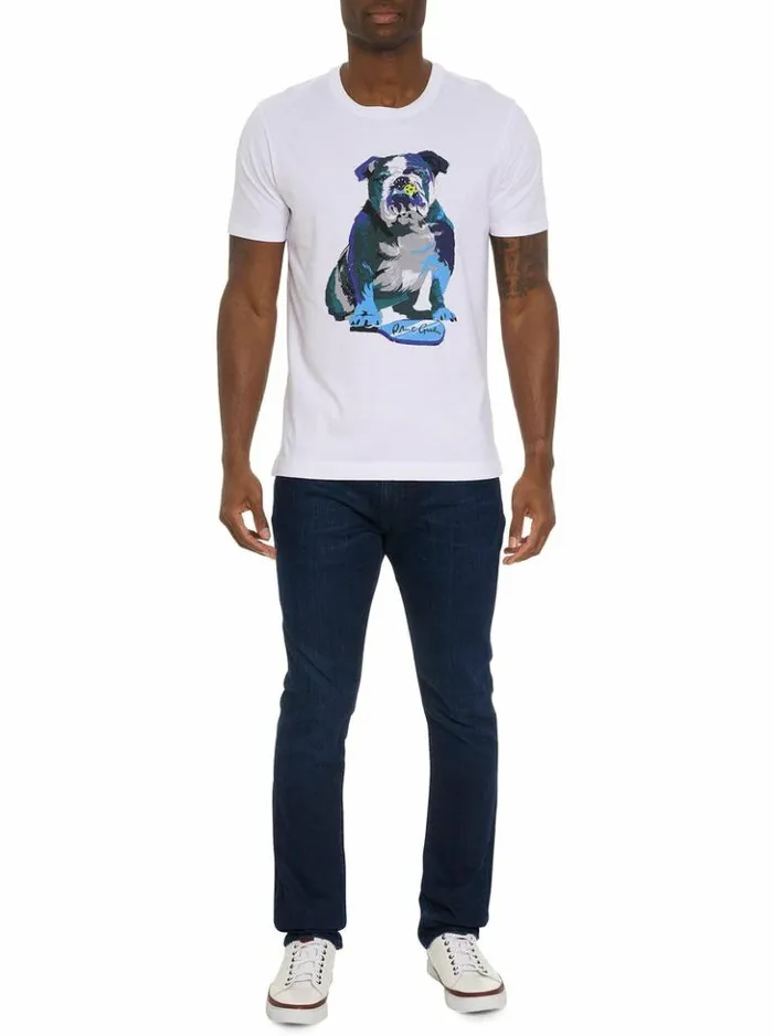 Men Robert Graham Polos and TShirts Pickle Graham TShirt White