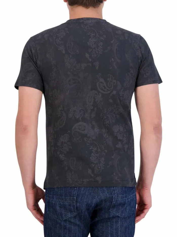 Men Robert Graham Polos and TShirts Skull Scrolls TShirt Black
