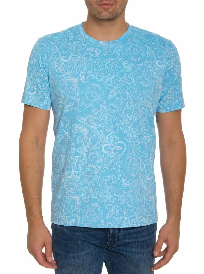 Men Robert Graham Polos and TShirts Swanson TShirt Lightblue