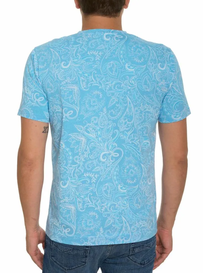 Men Robert Graham Polos and TShirts Swanson TShirt Lightblue