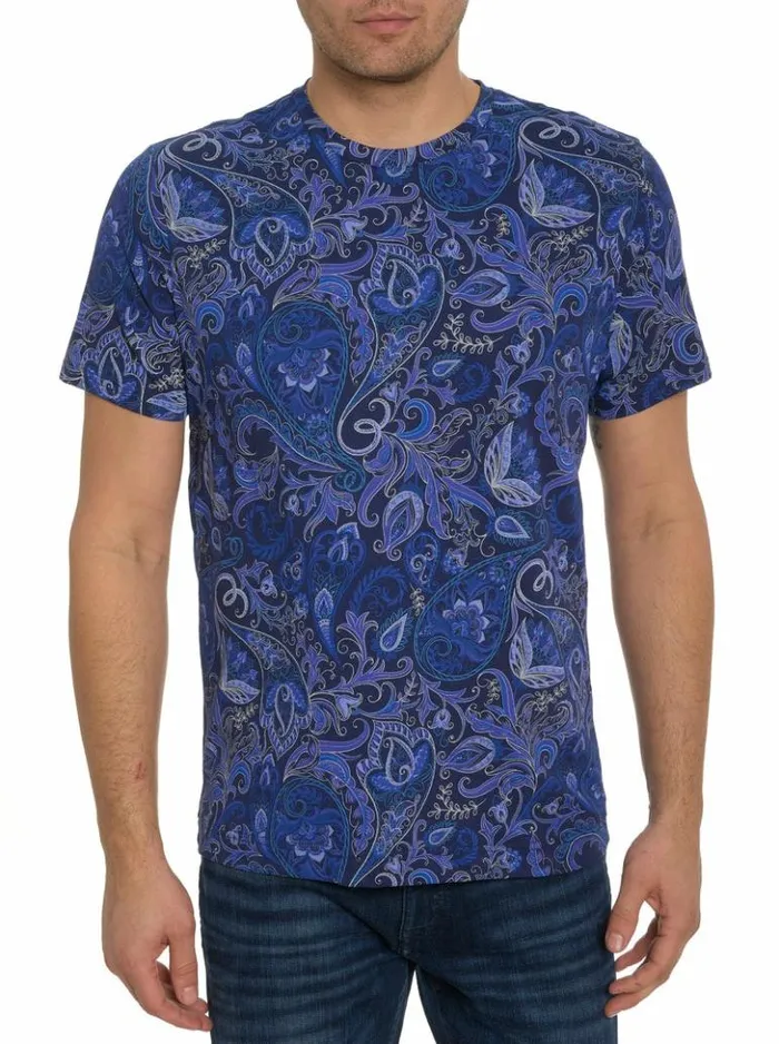 Men Robert Graham Polos and TShirts Swanson TShirt Lightblue