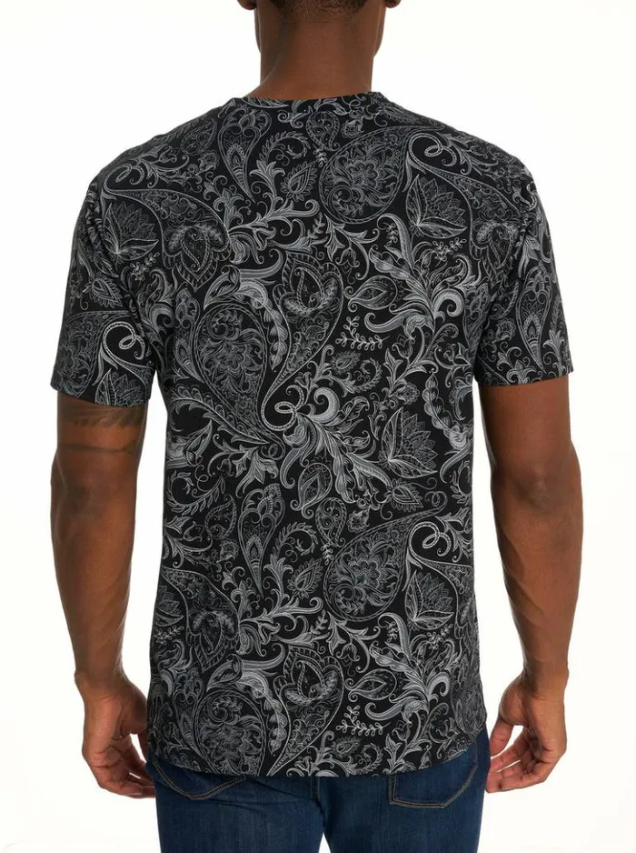 Men Robert Graham Polos and TShirts Swanson TShirt Lightblue