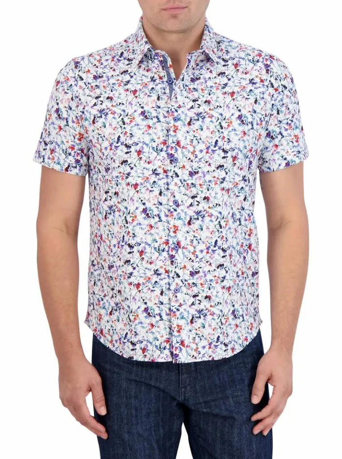 Men Robert Graham Sweaters and Knits Bavaro Motion Short Sleeve Knit Shirt Multi Men Robert Graham Sweaters and Knits Bavaro Motion Short Sleeve Knit Shirt Multi