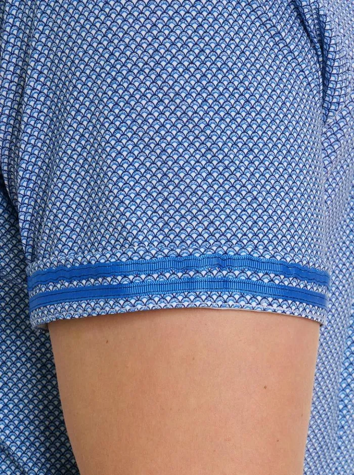 Men Robert Graham Sweaters and Knits Shuler Motion Short Sleeve Knit Shirt Blue