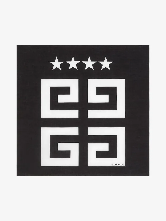 Men Scarves and Ties Givenchy 4G Stars Shawl In Cotton Black