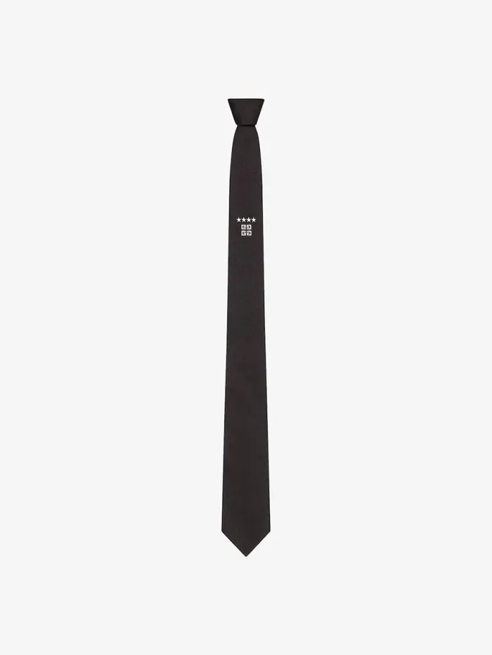 Men Scarves and Ties Givenchy 4G Stars Tie In Silk Black