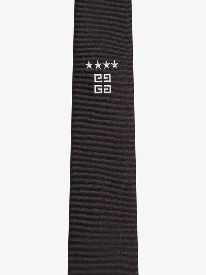 Men Scarves and Ties Givenchy 4G Stars Tie In Silk Black