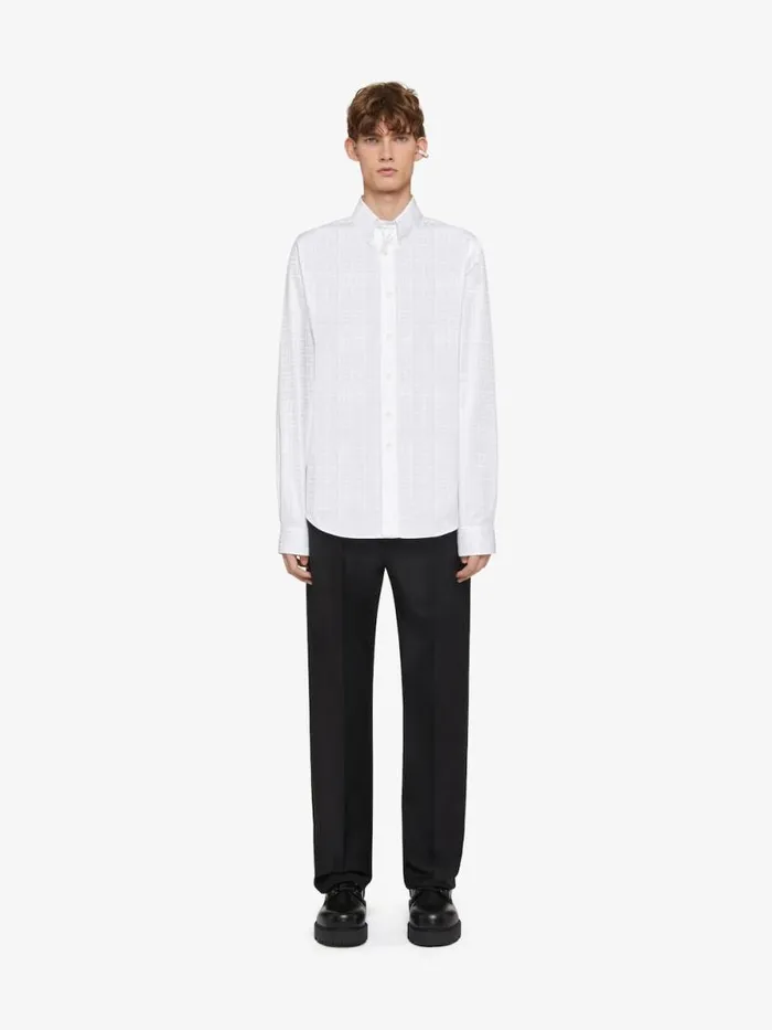 Men Shirts Givenchy Shirt In 4G Cotton White