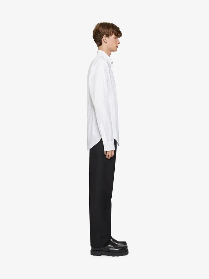 Men Shirts Givenchy Shirt In 4G Cotton White