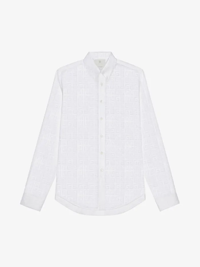 Men Shirts Givenchy Shirt In 4G Cotton White