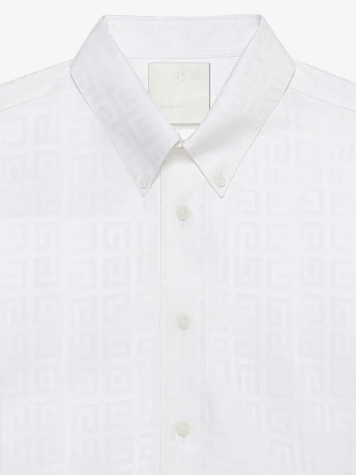 Men Shirts Givenchy Shirt In 4G Cotton White