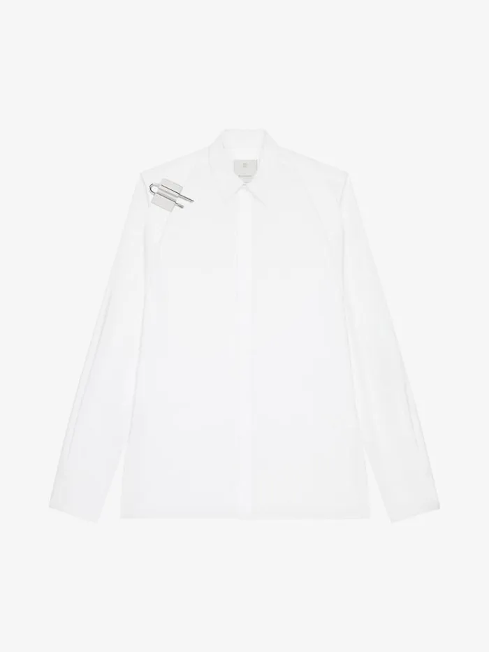 Men Shirts Givenchy Shirt In Poplin With Ulock Harness White