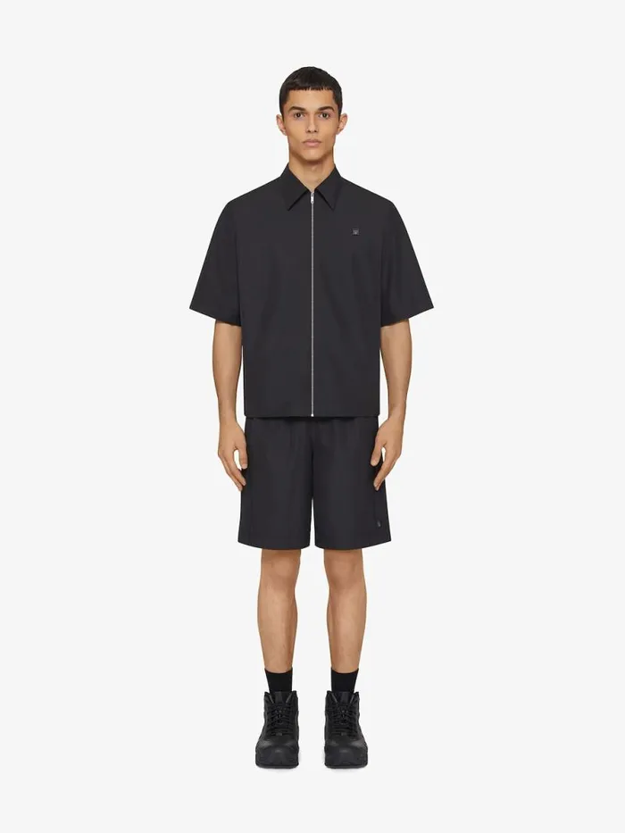 Men Shirts Givenchy Zipped Shirt With 4G Detail Black