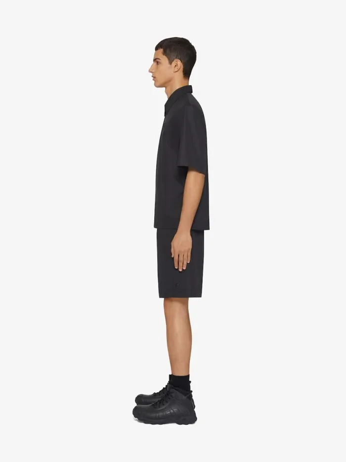 Men Shirts Givenchy Zipped Shirt With 4G Detail Black