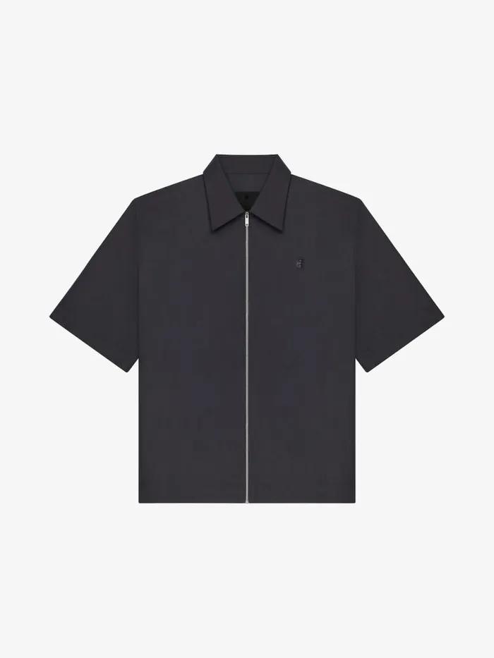 Men Shirts Givenchy Zipped Shirt With 4G Detail Black