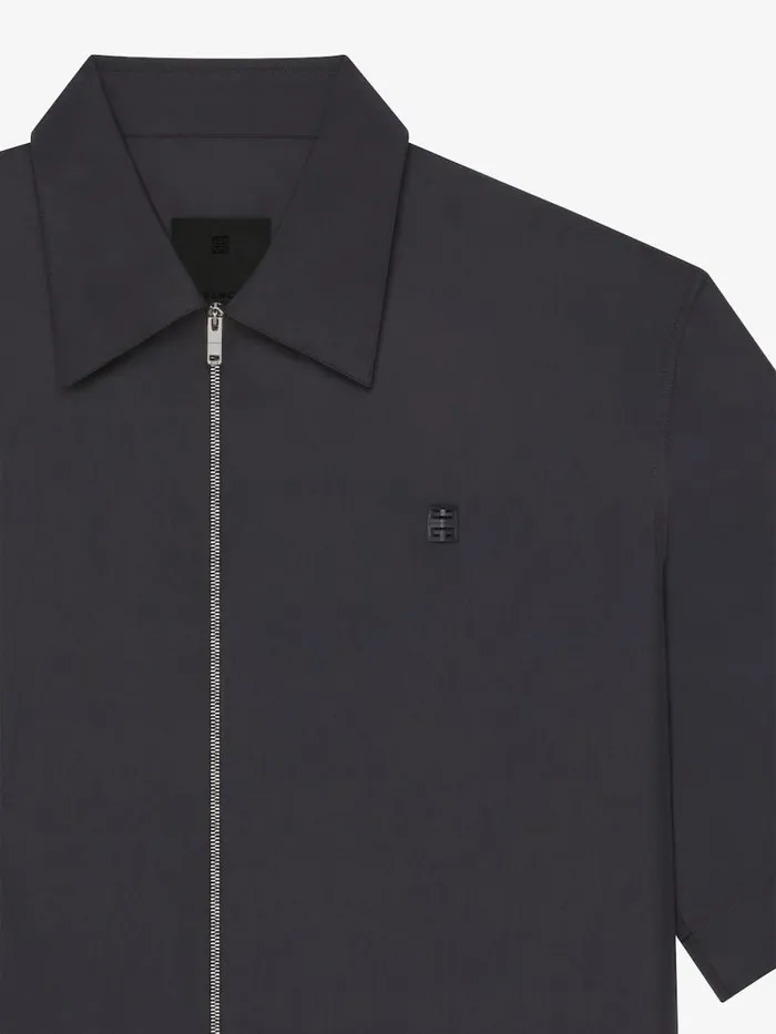 Men Shirts Givenchy Zipped Shirt With 4G Detail Black