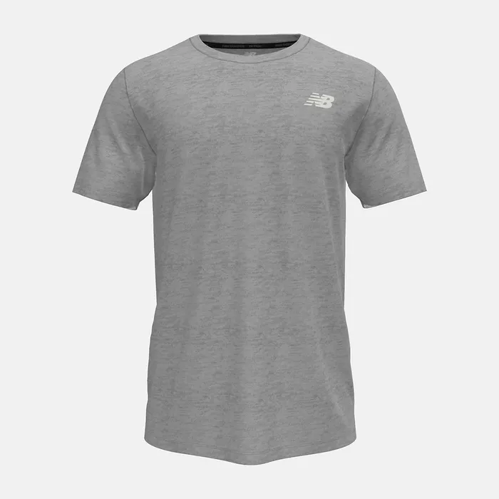 Men Shirts New Balance Heathertech Tee ATHLETIC GREY Men Shirts New Balance Heathertech Tee ATHLETIC GREY