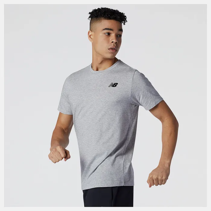 Men Shirts New Balance Heathertech Tee ATHLETIC GREY Men Shirts New Balance Heathertech Tee ATHLETIC GREY