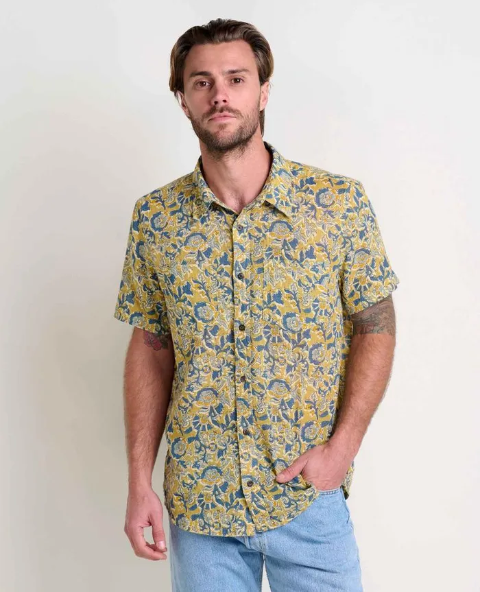 Men Shirts Toad and Co Salton Short Sleeve Shirt Mantis Kalamkari Print