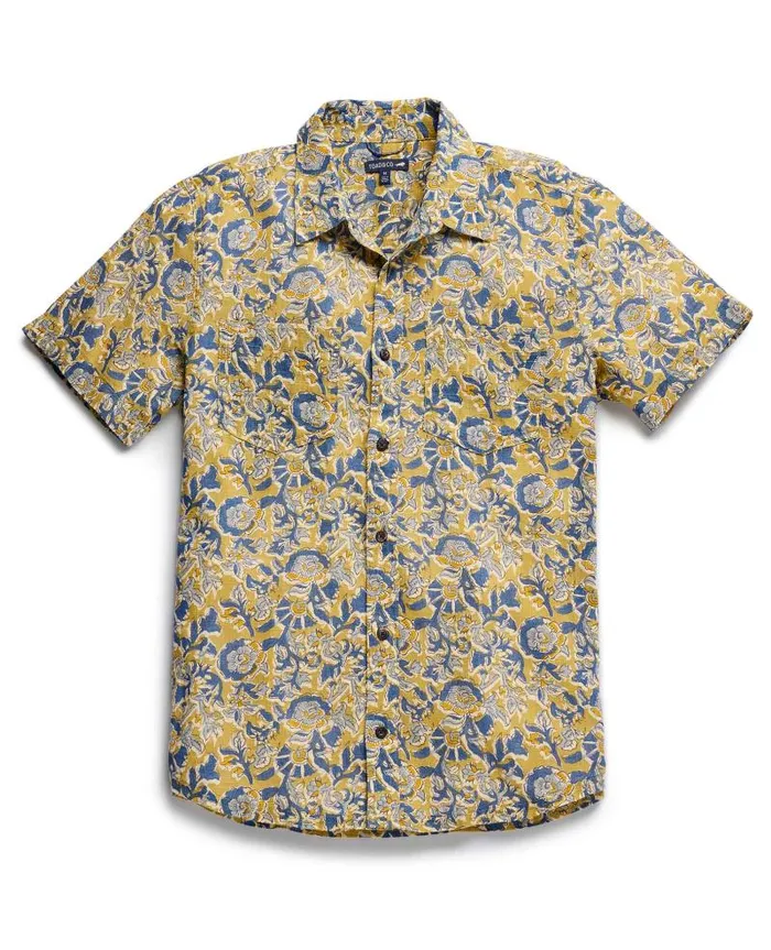 Men Shirts Toad and Co Salton Short Sleeve Shirt Mantis Kalamkari Print