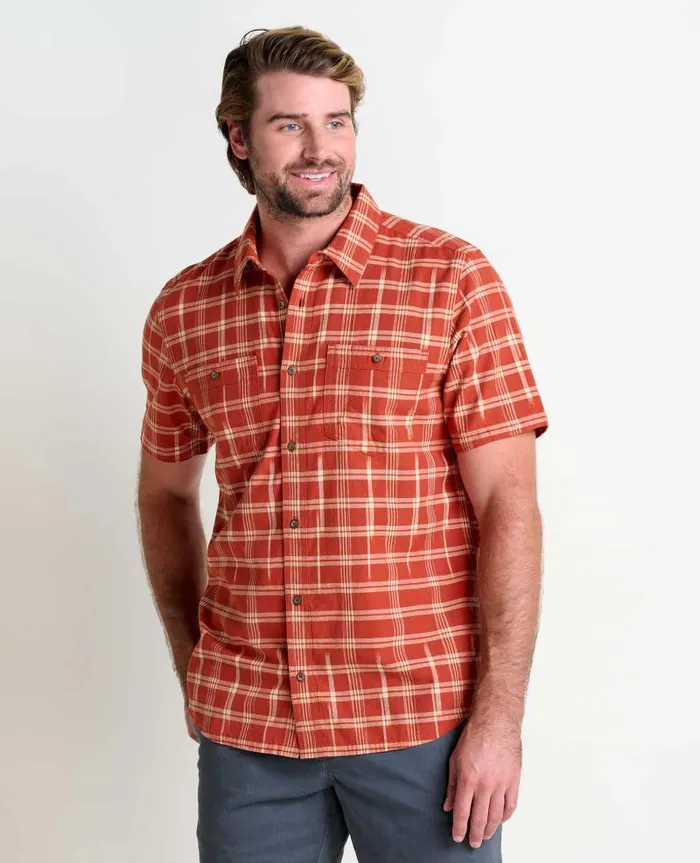 Men Shirts Toad and Co Smythy Short Sleeve Shirt Red Clay Ii