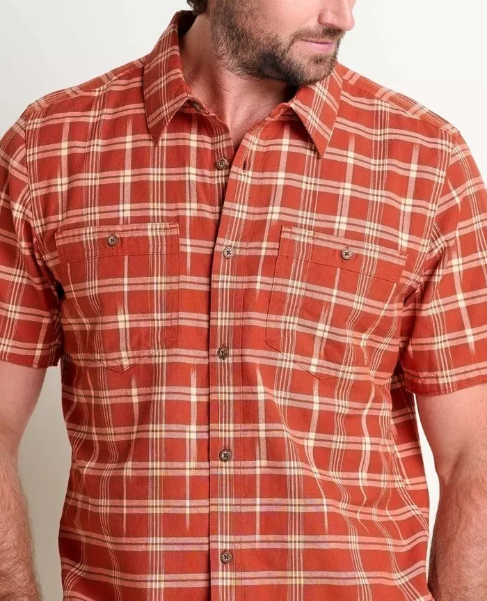 Men Shirts Toad and Co Smythy Short Sleeve Shirt Red Clay Ii